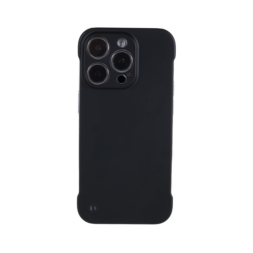 For iPhone 15 Pro Frameless Case Hard PC Slim Minimalist Phone Cover Skin-Touch - Black