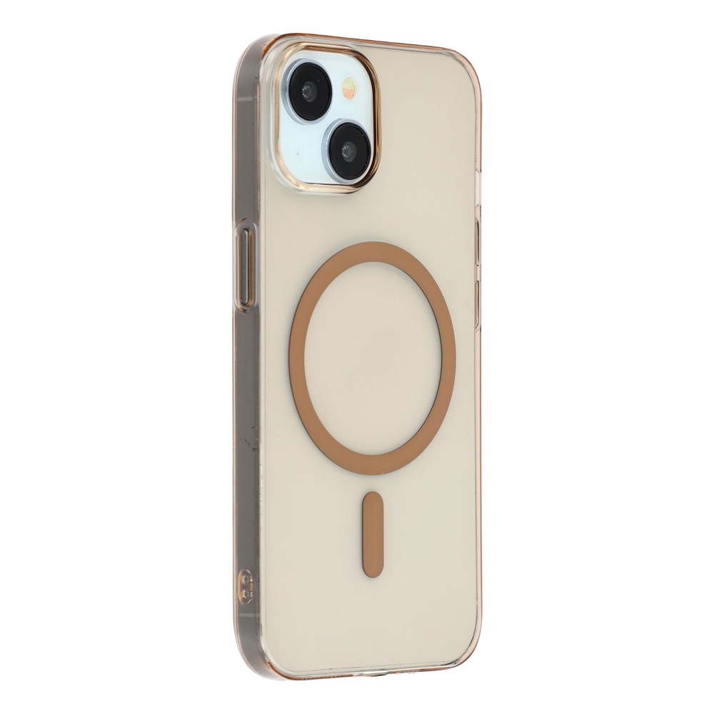 For iPhone 14 / 13 Crystal Clear Case Compatible with MagSafe Hard PC Phone Cover - Desert Gold