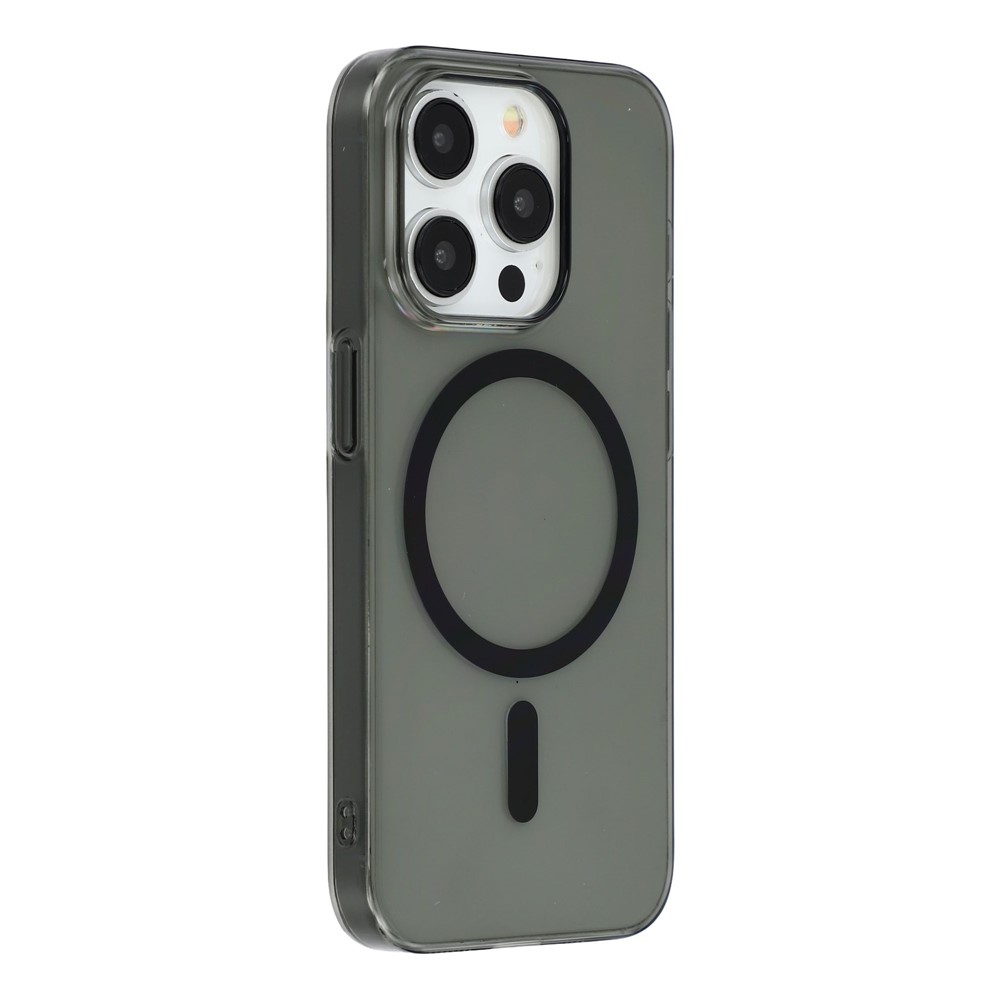 For iPhone 15 Pro Max Crystal Clear Case Compatible with MagSafe Hard PC Phone Cover - Transparent Black