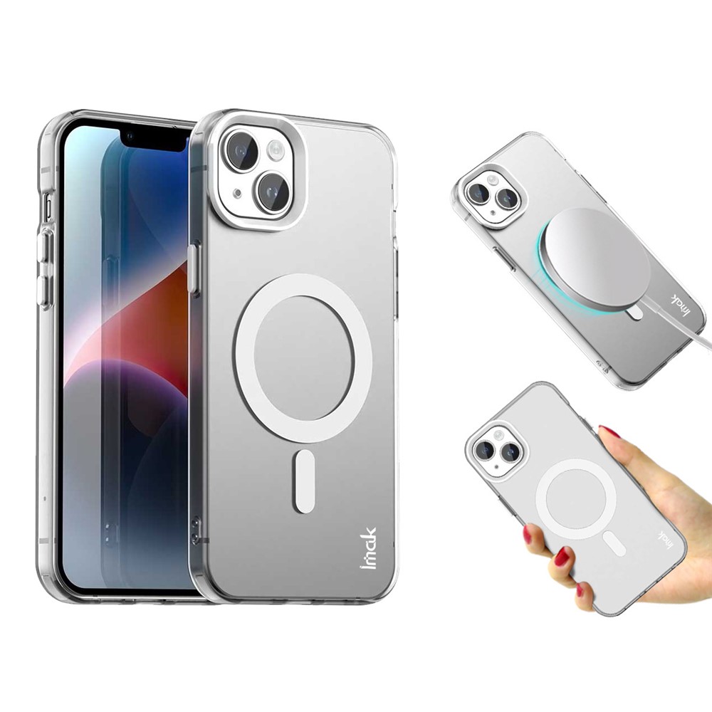 IMAK For iPhone 14 / 13 Case Compatible with MagSafe Candy Color Anti Drop TPU + PET Back Cover - White