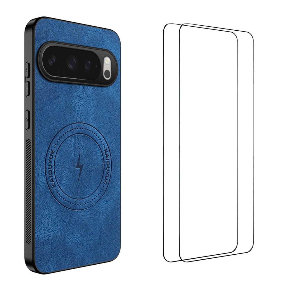 For Google Pixel 10 Pro XL Magnetic Case WANLONFENG SD Series PC TPU Phone Cover with 2Pcs Screen Film - Blue