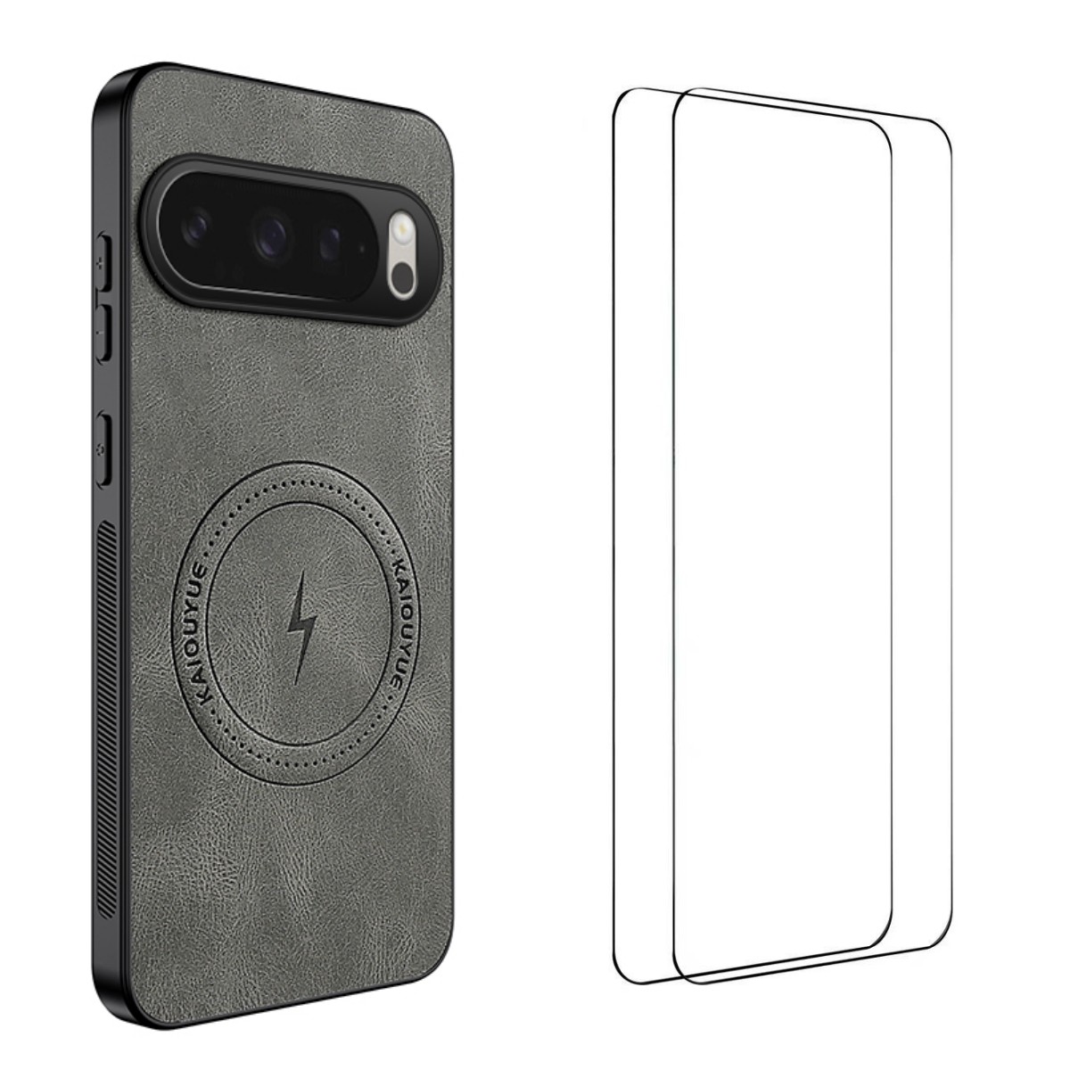 For Google Pixel 10 Magnetic Case WANLONFENG SD Series PC TPU Phone Cover with 2Pcs Screen Film - Grey
