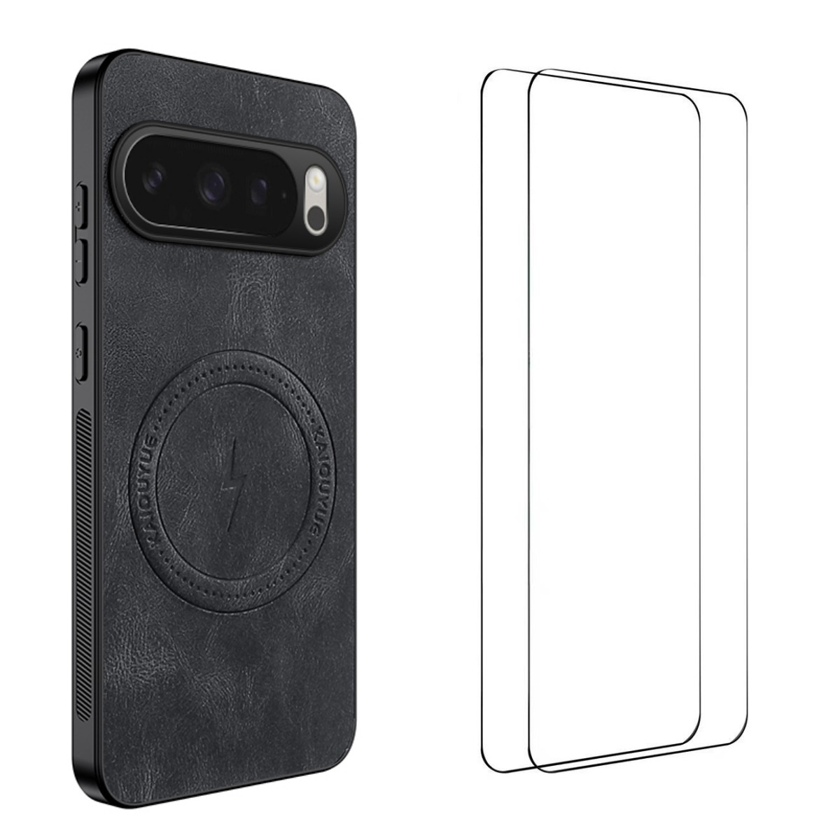 For Google Pixel 10 Magnetic Case WANLONFENG SD Series PC TPU Phone Cover with 2Pcs Screen Film - Black