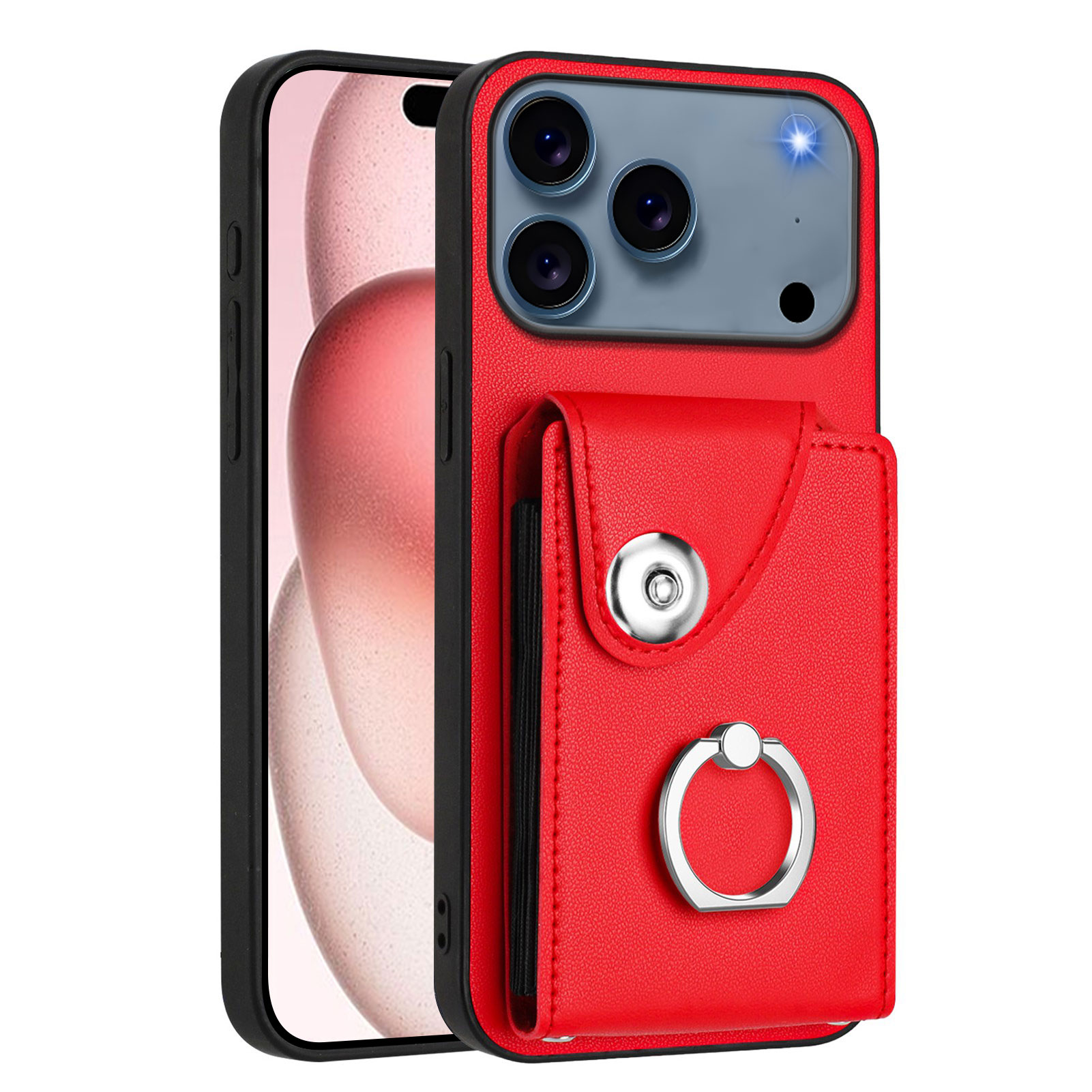 For iPhone 17 Pro Case YB Leather Coating Series - Red
