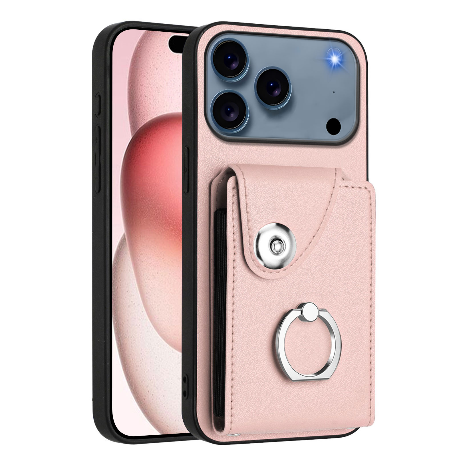 For iPhone 17 Pro Case YB Leather Coating Series - Pink
