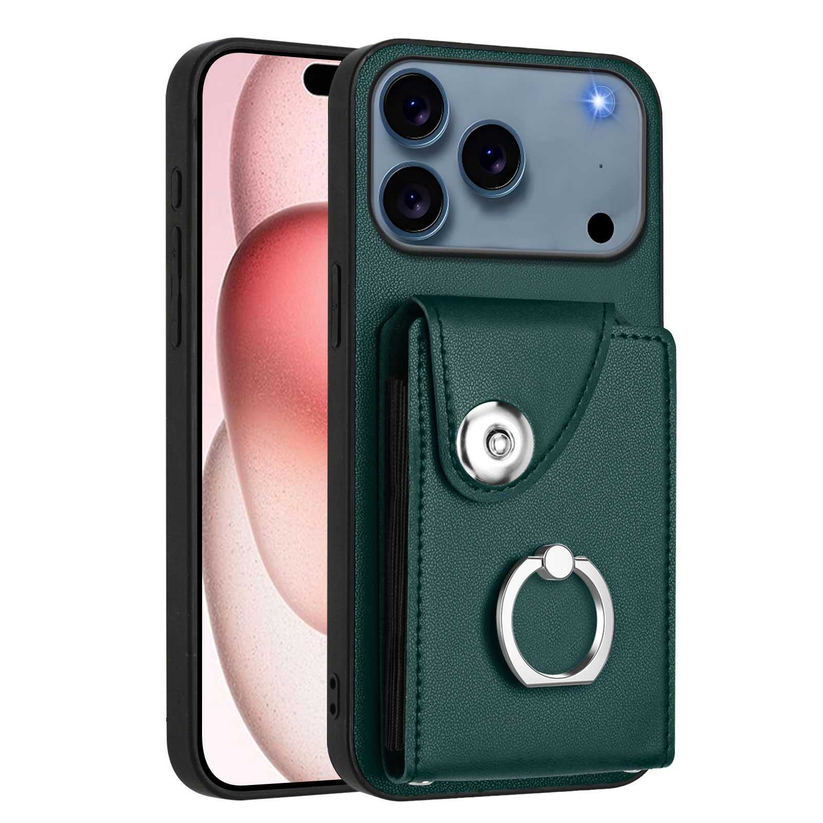 For iPhone 17 Pro Max Case YB Leather Coating Series - Green