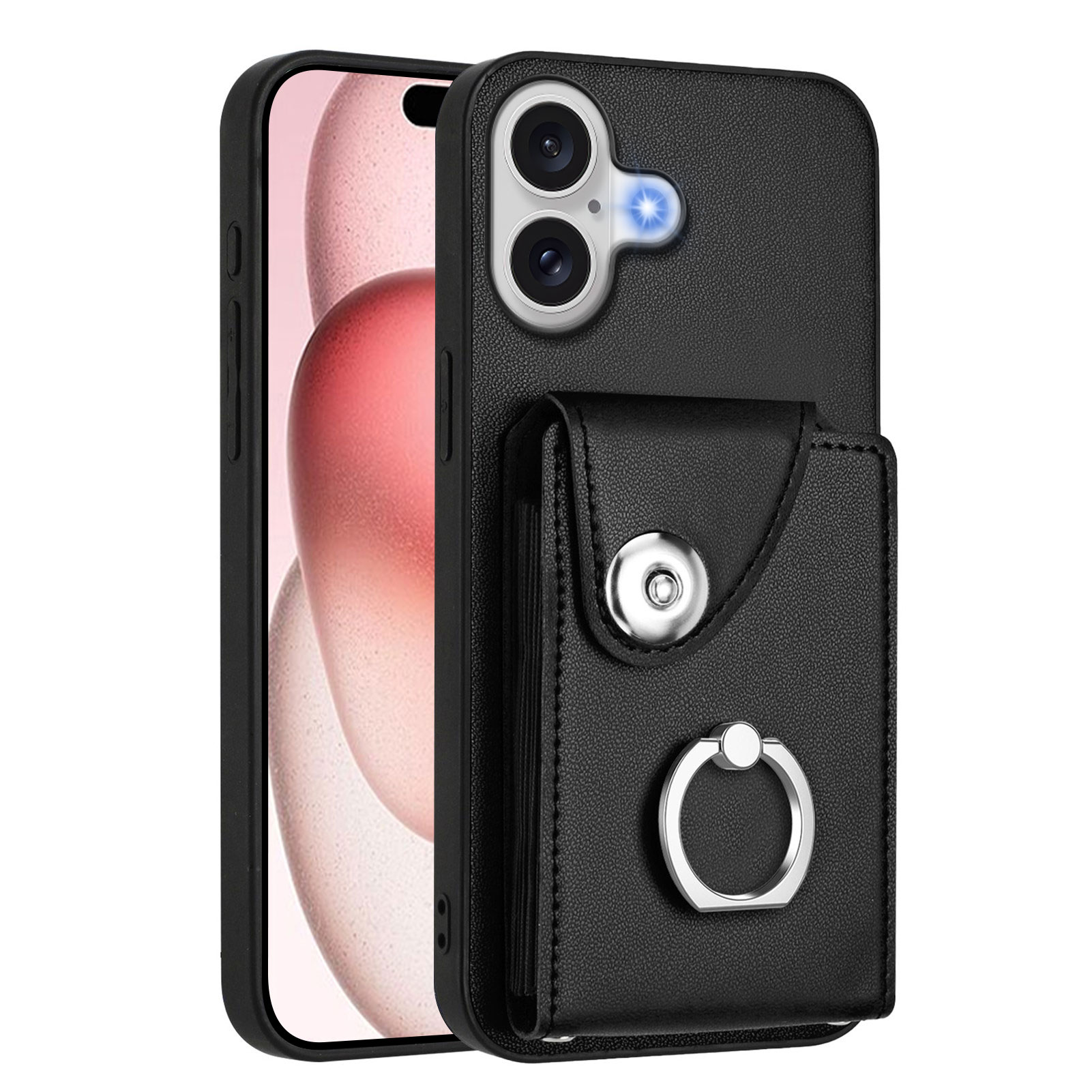 For iPhone 17 Case YB Leather Coating Series - Black