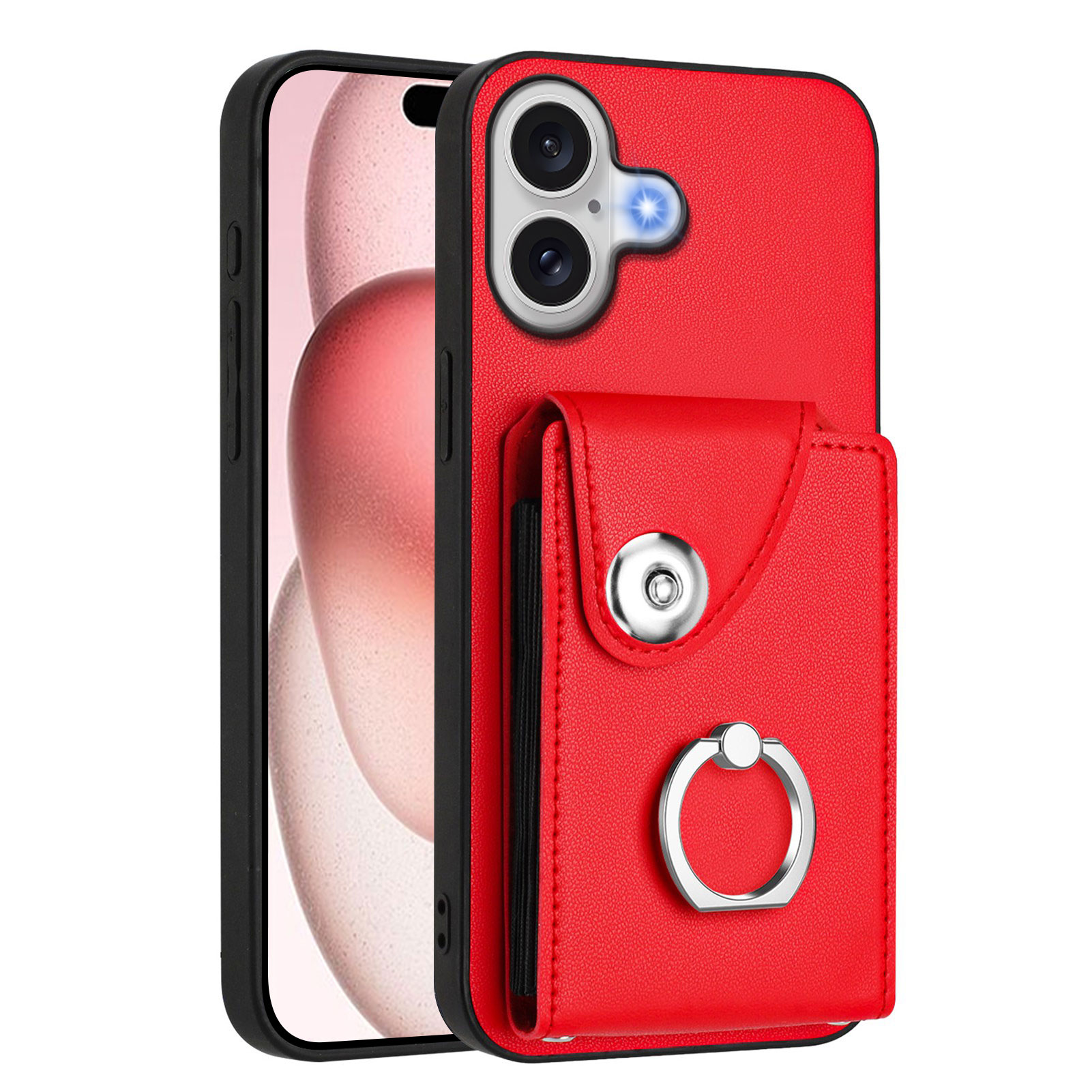 For iPhone 17 Case YB Leather Coating Series - Red