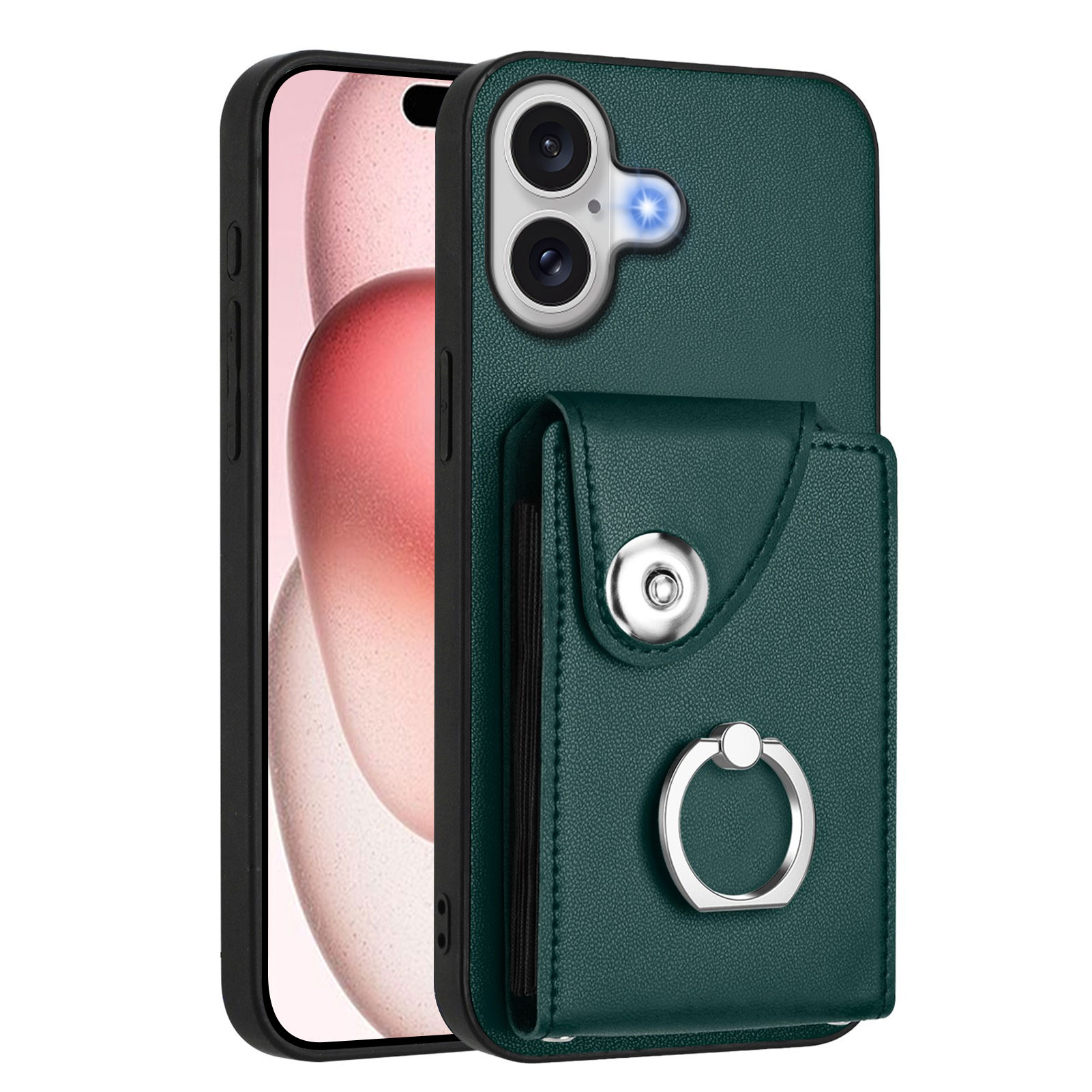 For iPhone 17 Case YB Leather Coating Series - Green