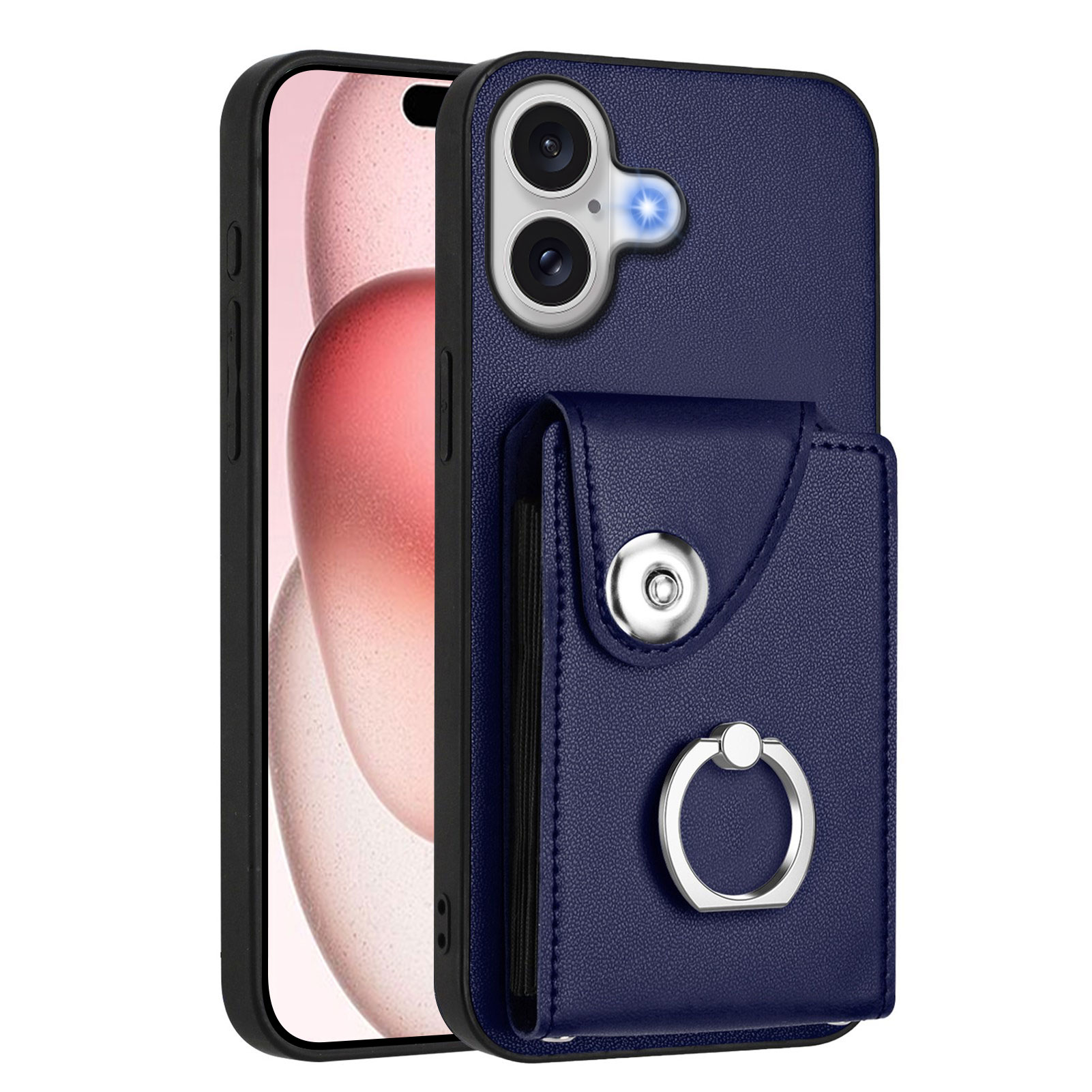 For iPhone 17 Case YB Leather Coating Series - Sapphire