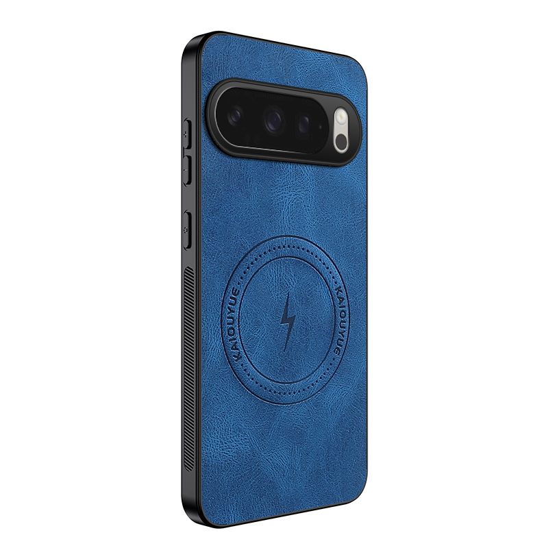 For Google Pixel 10 Pro Magnetic Case WANLONFENG SD1 Series Nappa Texture PC TPU Phone Cover - Blue