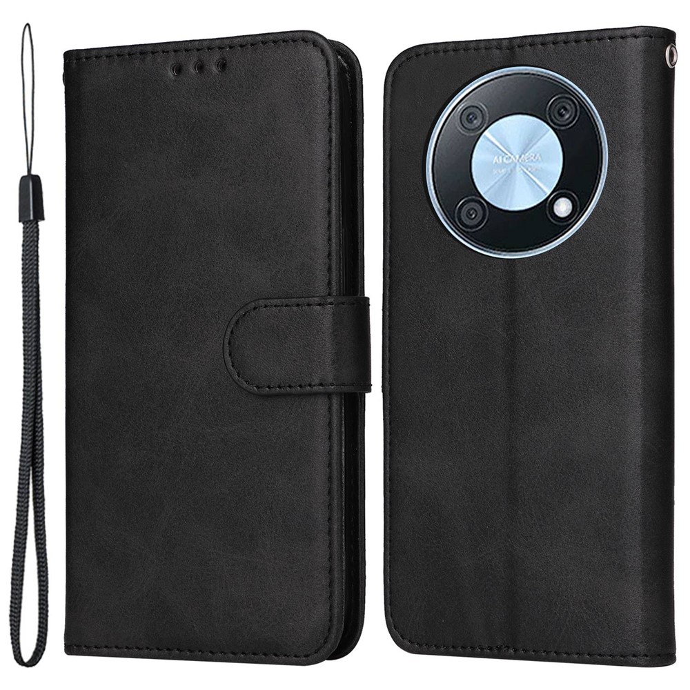 For Huawei Enjoy 50 Pro 4G / nova Y90 4G PU Leather Flip Wallet Case Magnetic Folio Stand Calf Texture Shockproof Phone Cover - Black-1