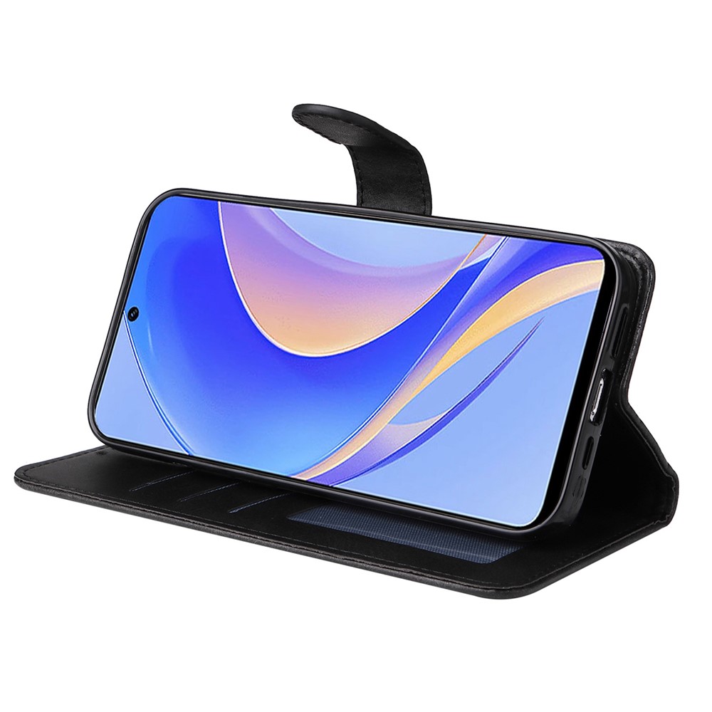 For Huawei Enjoy 50 Pro 4G / nova Y90 4G PU Leather Flip Wallet Case Magnetic Folio Stand Calf Texture Shockproof Phone Cover - Black-3