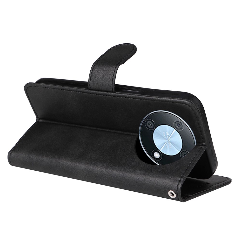 For Huawei Enjoy 50 Pro 4G / nova Y90 4G PU Leather Flip Wallet Case Magnetic Folio Stand Calf Texture Shockproof Phone Cover - Black-4
