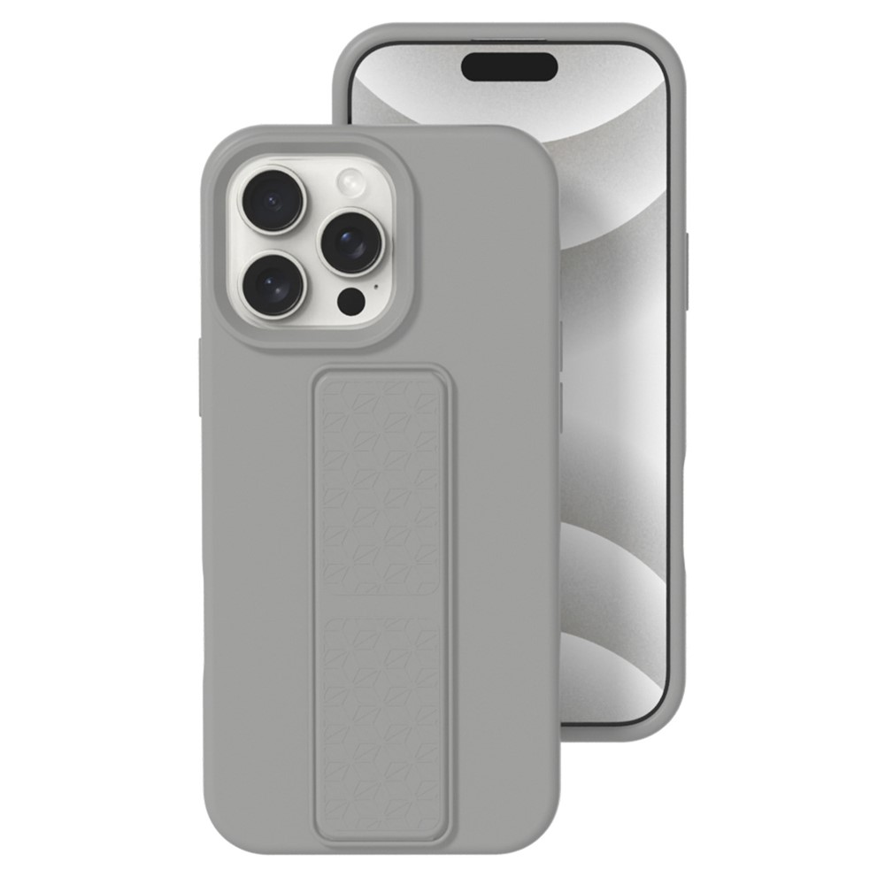 Bulk Purchasing For iPhone 14 Pro Max Case Drop Protection Liquid Silicone Phone Cover with Hidden Kickstand - Titanium Grey