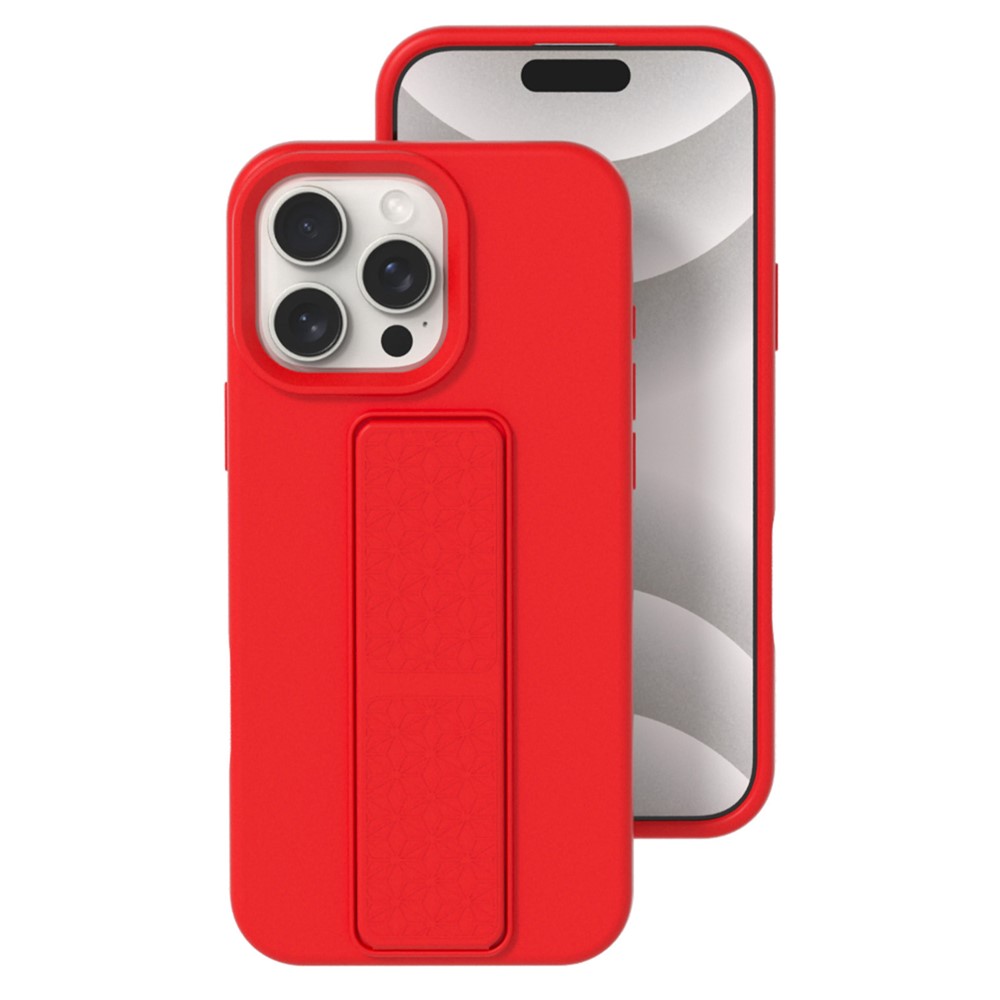 Bulk Purchasing For iPhone 14 Pro Max Case Drop Protection Liquid Silicone Phone Cover with Hidden Kickstand - Red
