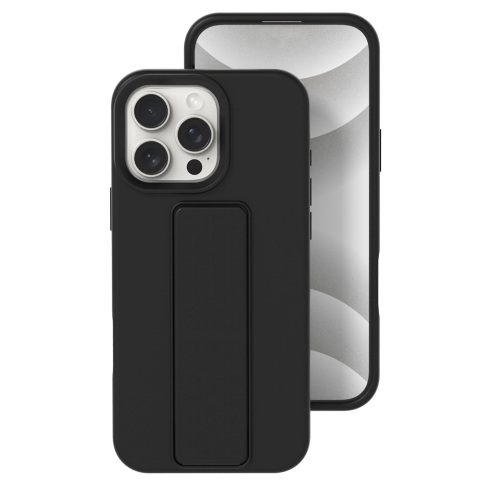 Bulk Purchasing For iPhone 13 Pro Max Case Drop Protection Liquid Silicone Phone Cover with Hidden Kickstand - Black