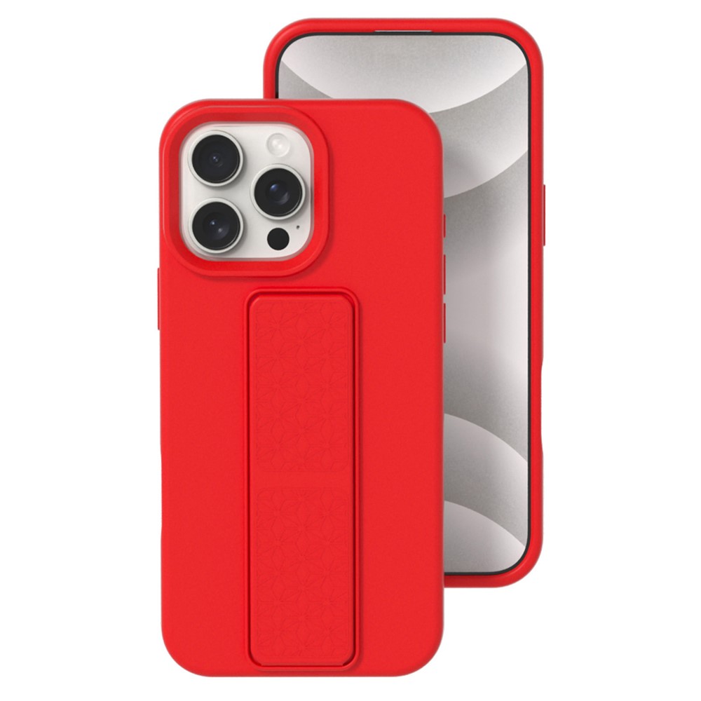 Bulk Purchasing For iPhone 13 Pro Max Case Drop Protection Liquid Silicone Phone Cover with Hidden Kickstand - Red