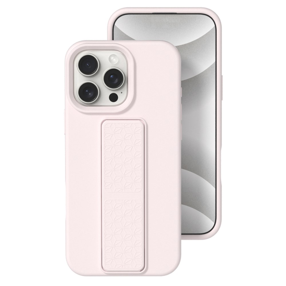 Bulk Purchasing For iPhone 12 Pro  /  12 Case Drop Protection Liquid Silicone Phone Cover with Hidden Kickstand - Pink