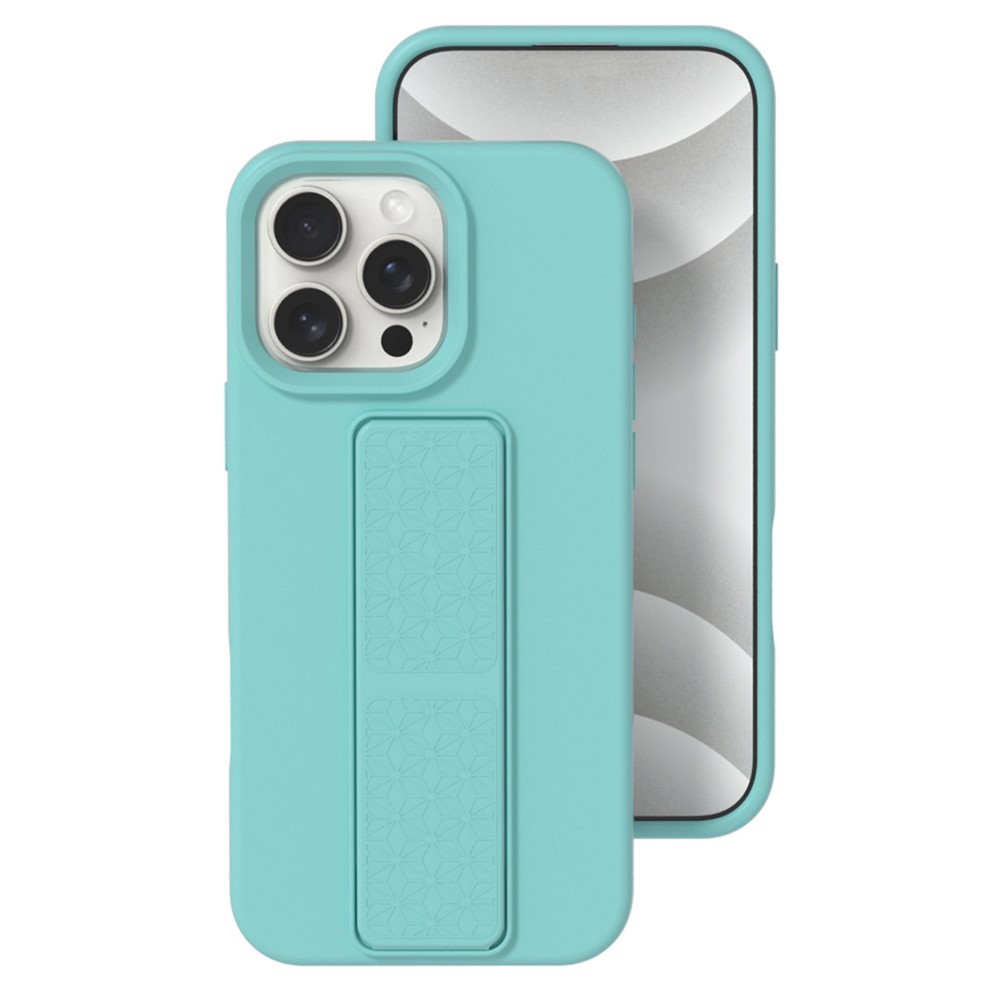 Bulk Purchasing For iPhone 12 Pro / 12 Case Drop Protection Liquid Silicone Phone Cover with Hidden Kickstand - Blue