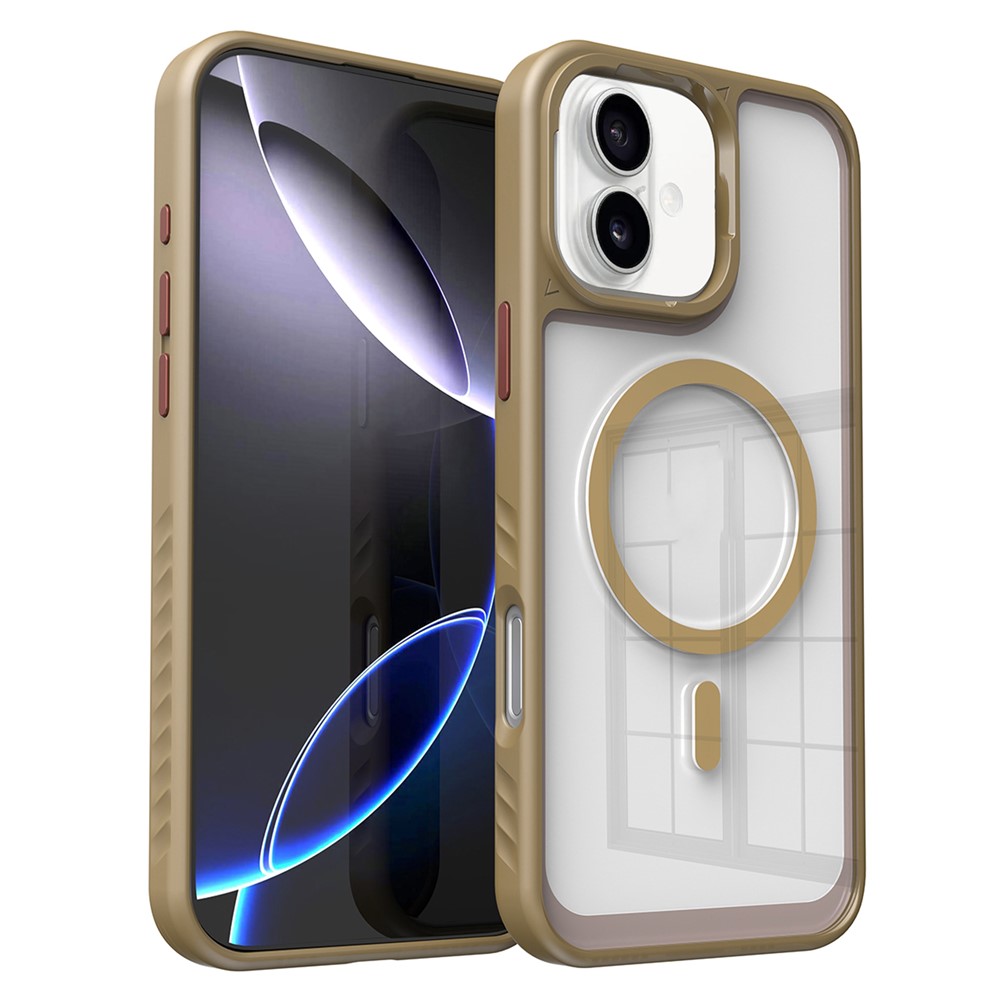 For iPhone 16 Plus Case Compatible with MagSafe TPU + PC Shockproof Phone Back Cover - Desert Gold