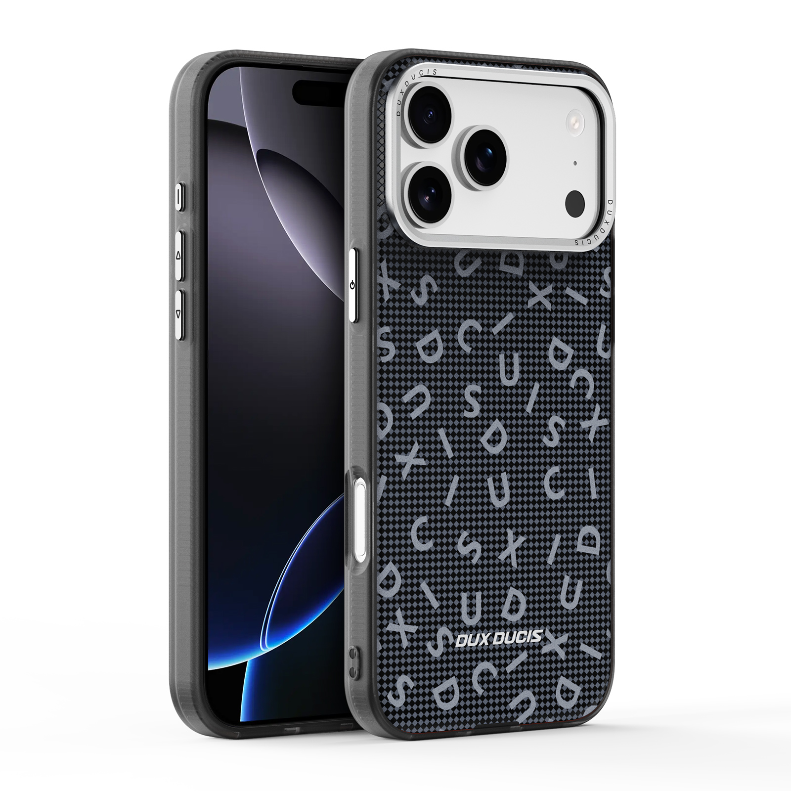 For iPhone 17 Pro Case DUX DUCIS Moro Series Compatible with MagSafe UV Pattern Leather + PC + TPU Phone Cover - Black