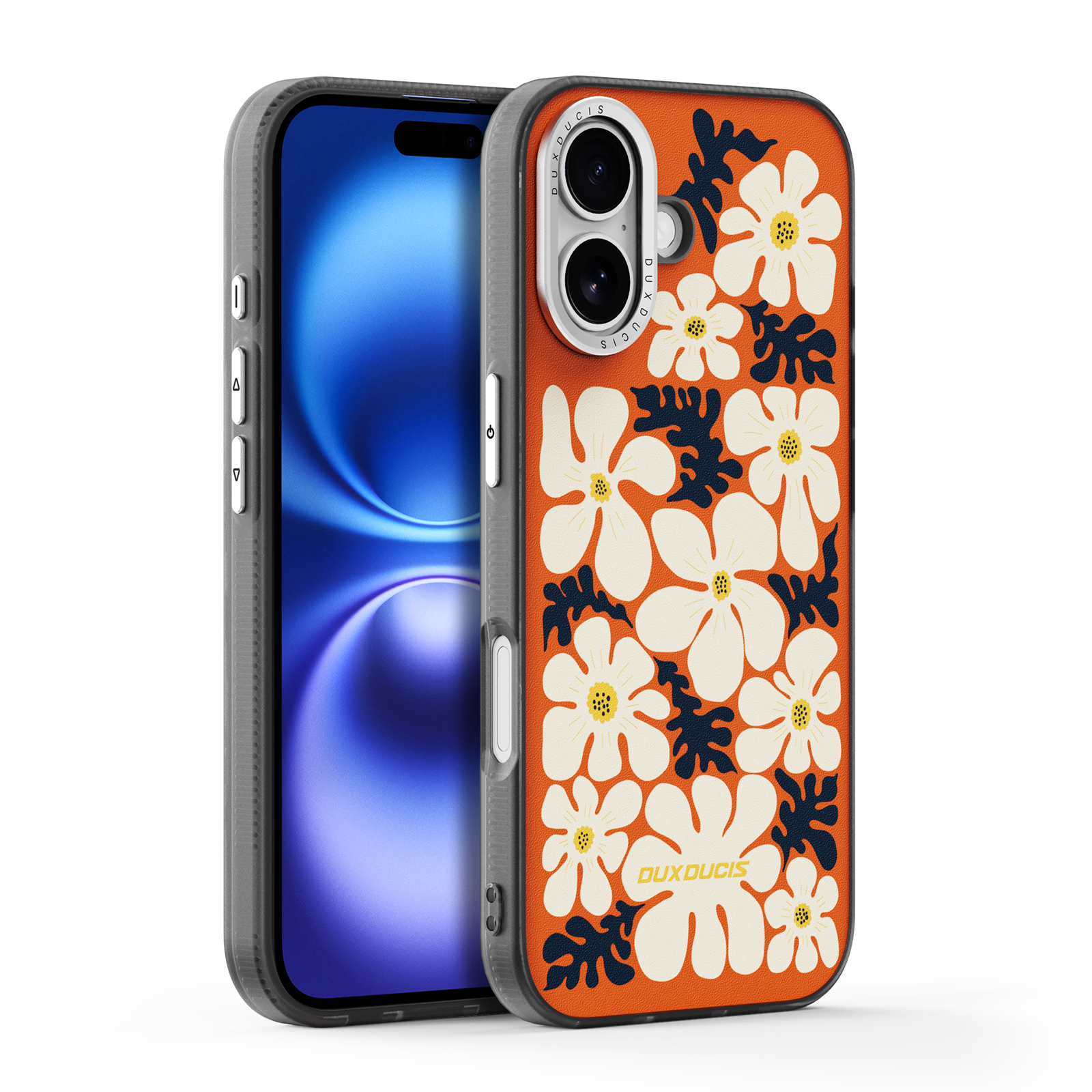 For iPhone 17 Case DUX DUCIS Moro Series Compatible with MagSafe UV Pattern Leather + PC + TPU Phone Cover - Orange