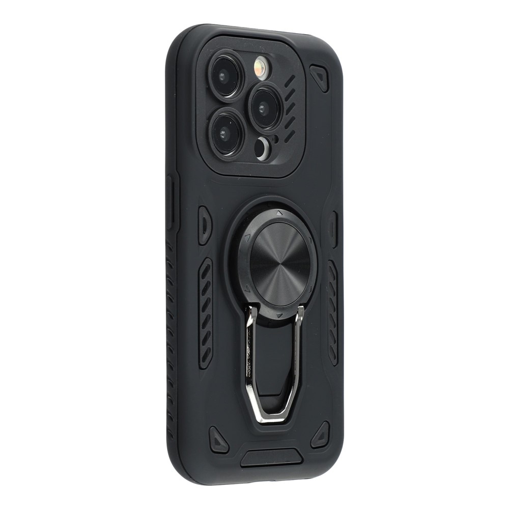 For iPhone 14 Pro Max Case with Kickstand Shockproof TPU + PC Phone Back Cover - Black