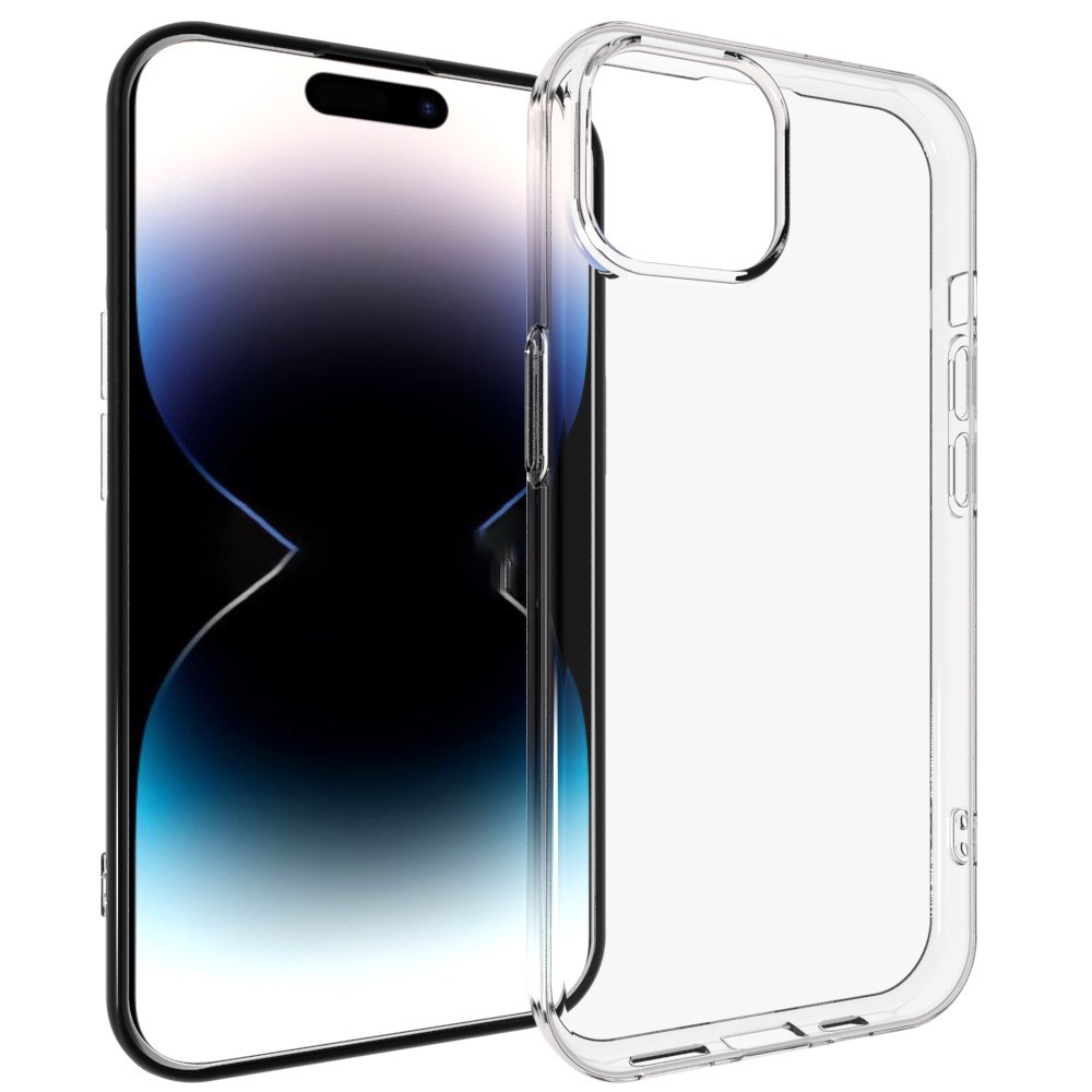 Bulk Purchasing 100PCS For iPhone 15 Case Watermark Free Clear TPU Phone Cover with Lanyard Hole