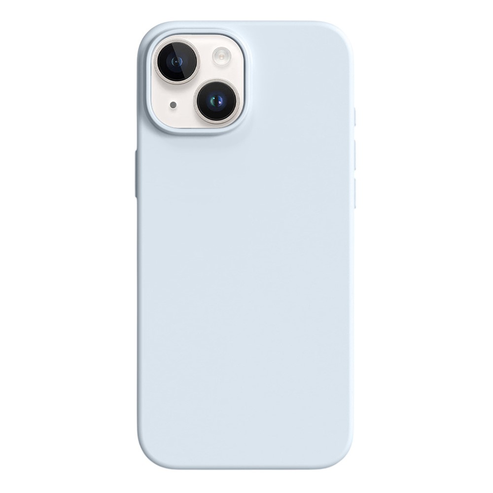 For iPhone 15 Case Ultra Thin Liquid Silicone + PC Anti-Scratch Phone Cover - Glacier Blue