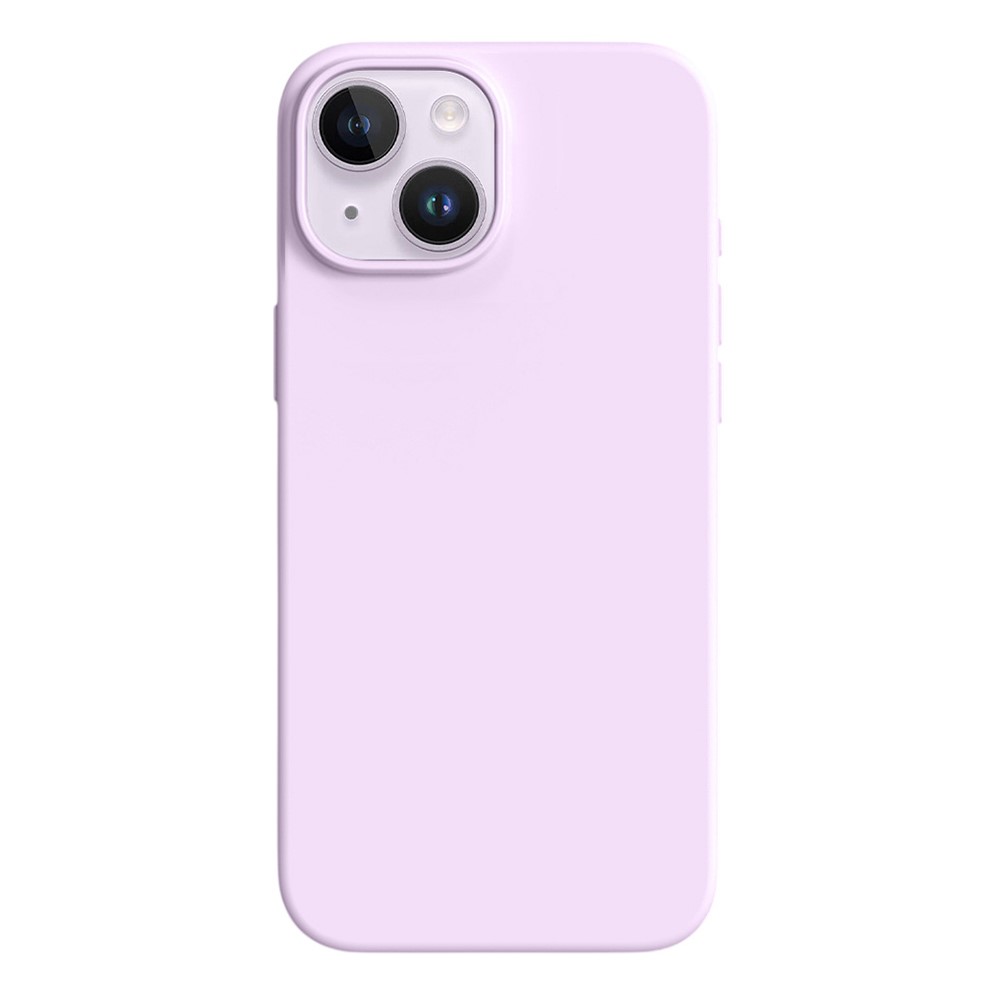 For iPhone 15 Case Ultra Thin Liquid Silicone + PC Anti-Scratch Phone Cover - Bean Purple