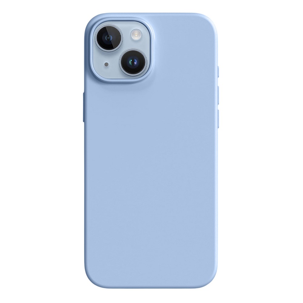 For iPhone 14 / 13 Case Ultra Thin Liquid Silicone + PC Anti-Scratch Phone Cover - Haze Blue