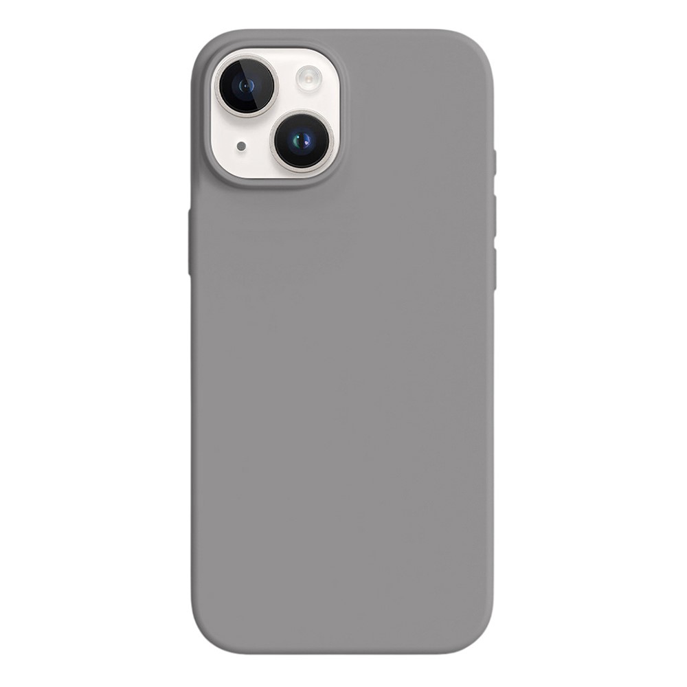 For iPhone 14 / 13 Case Ultra Thin Liquid Silicone + PC Anti-Scratch Phone Cover - Grey