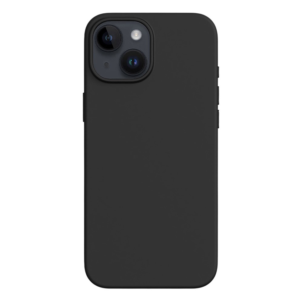 For iPhone 14 / 13 Case Ultra Thin Liquid Silicone + PC Anti-Scratch Phone Cover - Black