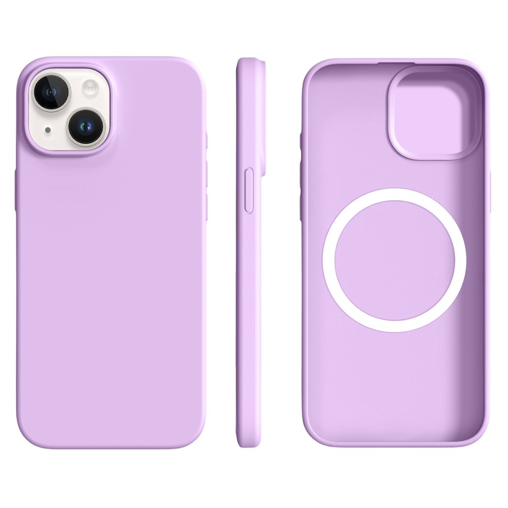 For iPhone 14 / 13 Case Compatible with MagSafe Ultra Thin Liquid Silicone + PC Phone Cover - Dreamy Purple