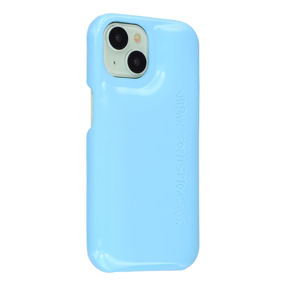 For iPhone 15 Case Puffy PC Shockproof Phone Cover Large Camera Cutout - Sky Blue