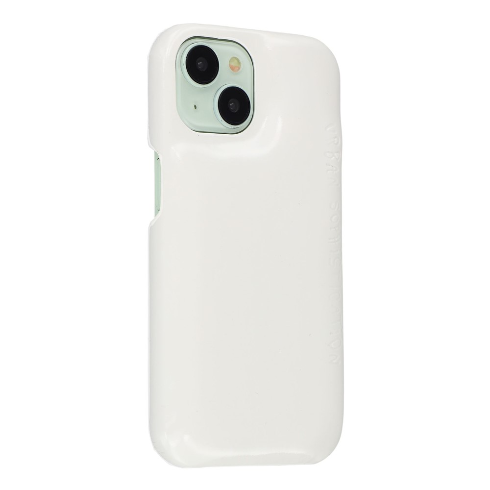 For iPhone 14 Case Puffy PC Shockproof Phone Cover Large Camera Cutout - White