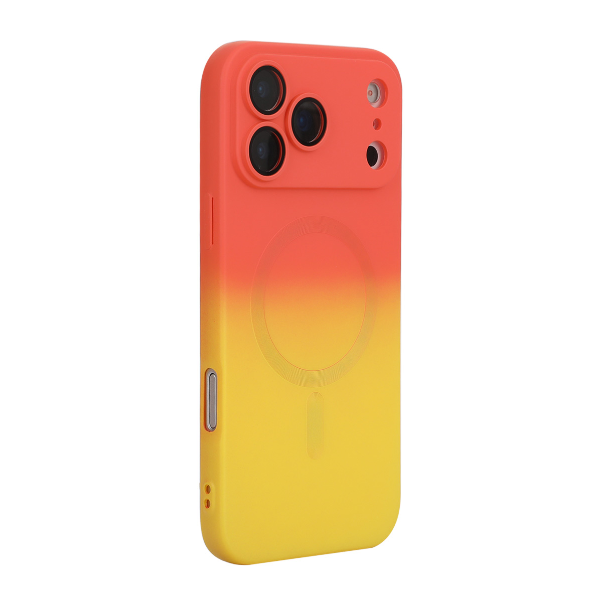 For iPhone 17 Pro Max Silicone Case ENAKY HAT PRINCE Gradient Color Cover Compatible with MagSafe - Orange+Yellow