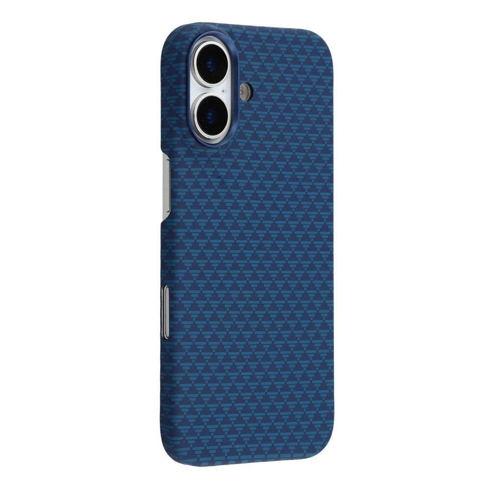 For iPhone 17 Case Compatible with MagSafe Carbon Fiber Texture PC Phone Back Cover - Blue