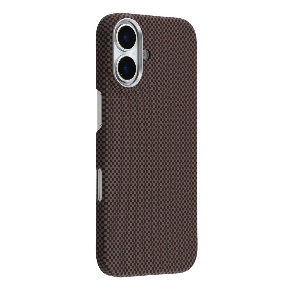 For iPhone 17 Case Compatible with MagSafe Carbon Fiber Texture PC Phone Back Cover - Gilded