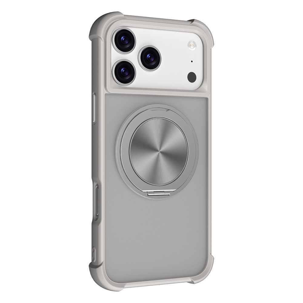 For iPhone 17 Pro Max Case Compatible with MagSafe CD Vein Kickstand TPU + PC Phone Cover - Grey