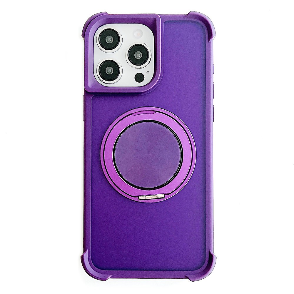 For iPhone 15 Pro Max Case Compatible with MagSafe CD Vein Kickstand TPU + PC Phone Cover - Purple