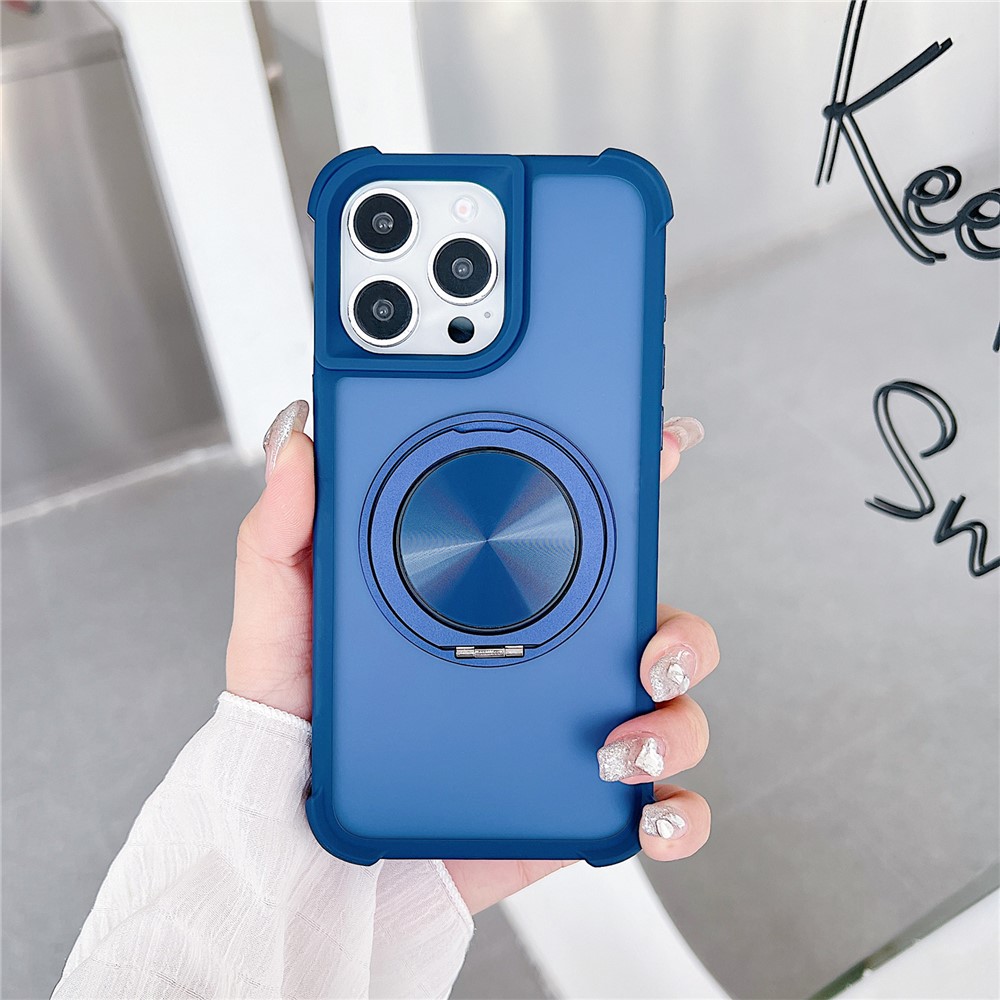 For iPhone 15 Pro Max Case Compatible with MagSafe CD Vein Kickstand TPU + PC Phone Cover - Blue