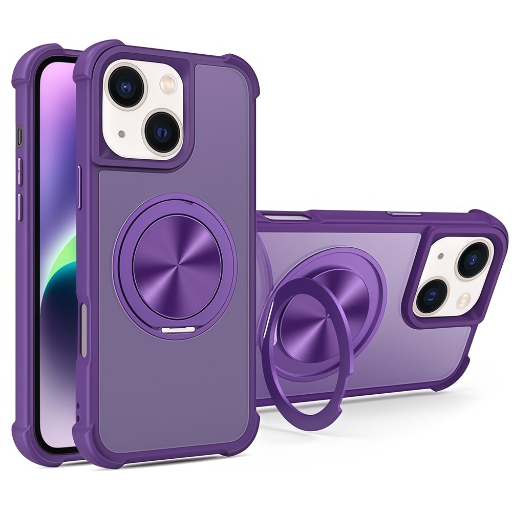 For iPhone 14  /  13 Case Compatible with MagSafe CD Vein Kickstand TPU + PC Phone Cover - Purple