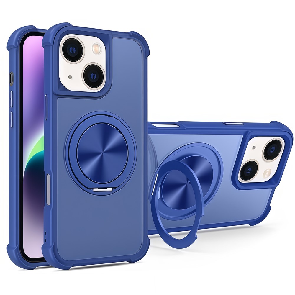 For iPhone 14  /  13 Case Compatible with MagSafe CD Vein Kickstand TPU + PC Phone Cover - Blue