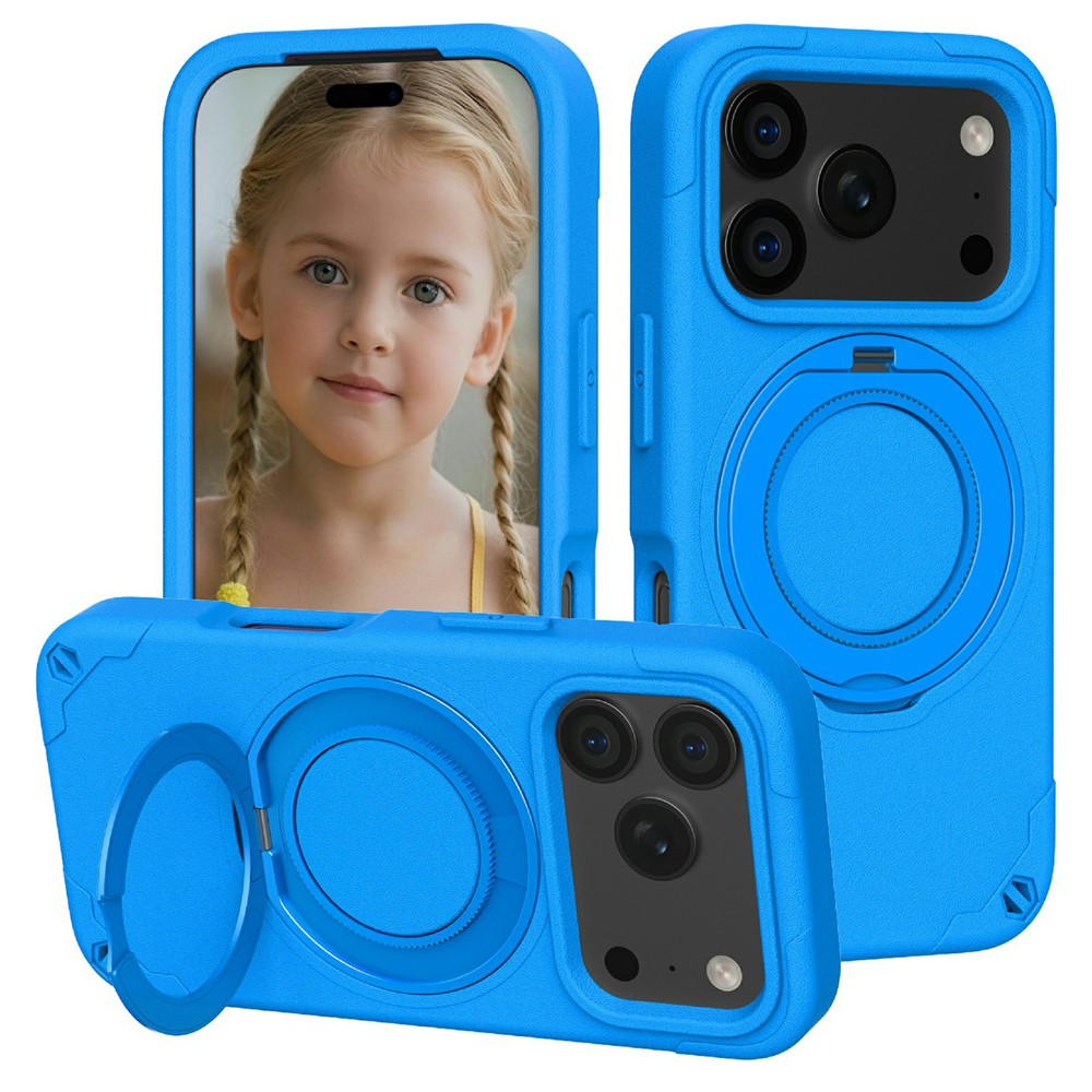 For iPhone 17 Pro Max EVA Phone Case Compatible with MagSafe Kickstand Protective Cover - Blue