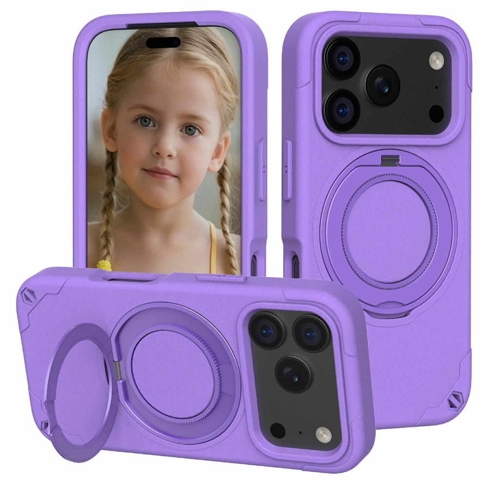 For iPhone 17 Pro Max EVA Phone Case Compatible with MagSafe Kickstand Protective Cover - Purple