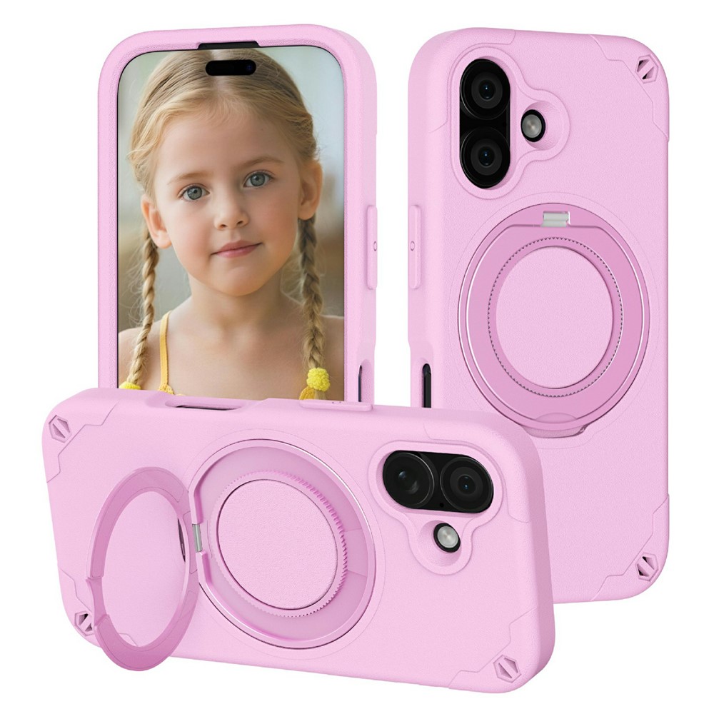 For iPhone 17 EVA Phone Case Compatible with MagSafe Kickstand Protective Cover - Pink