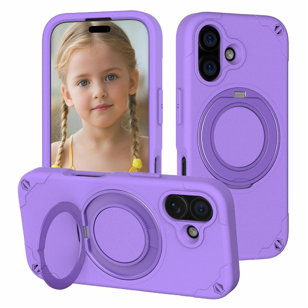 For iPhone 17 EVA Phone Case Compatible with MagSafe Kickstand Protective Cover - Purple