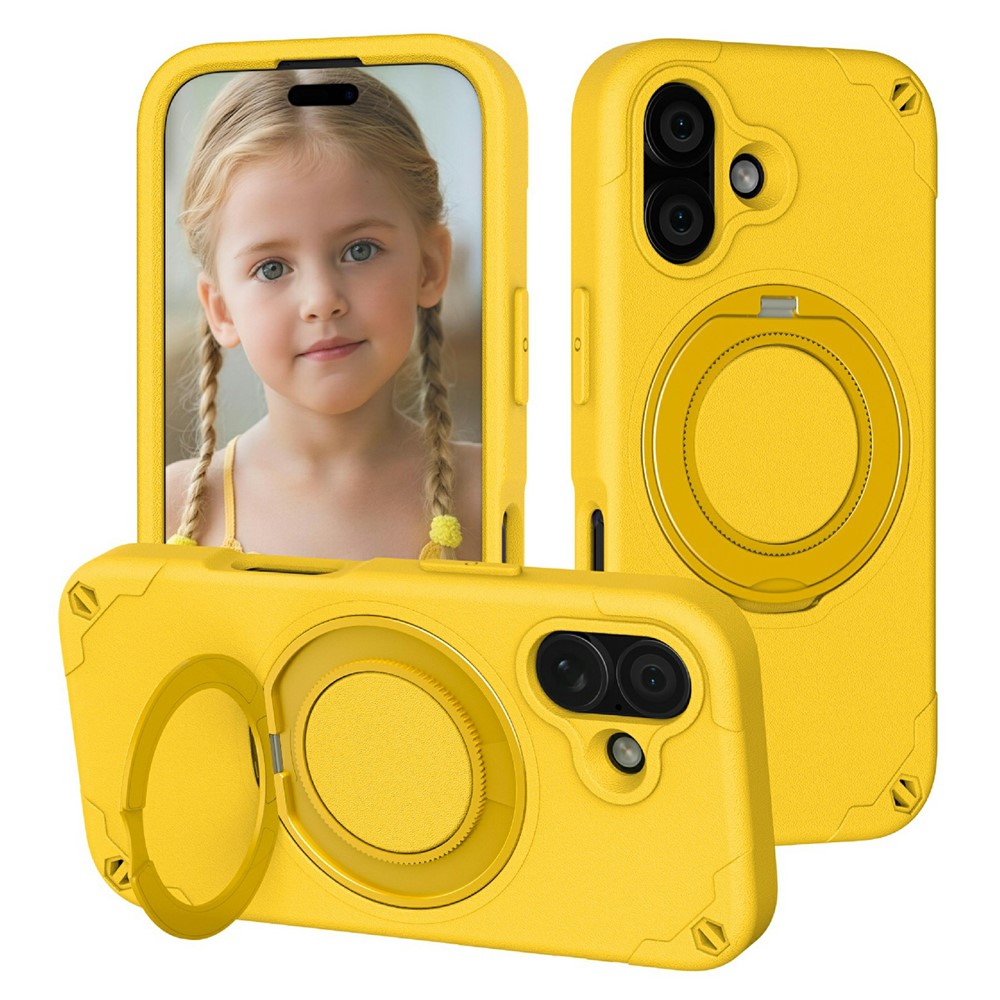 For iPhone 17 EVA Phone Case Compatible with MagSafe Kickstand Protective Cover - Yellow